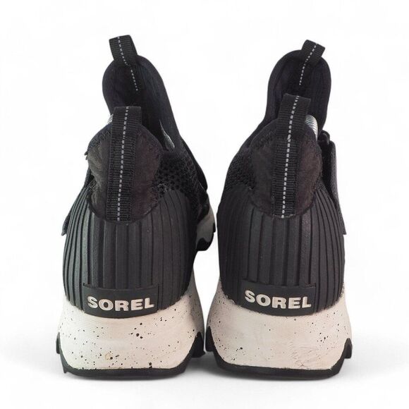Sorel Kinetic Sneak Laceless Sneakers Black / Sea Salt LL3507-010 Women's 9.5 - Picture 5 of 11